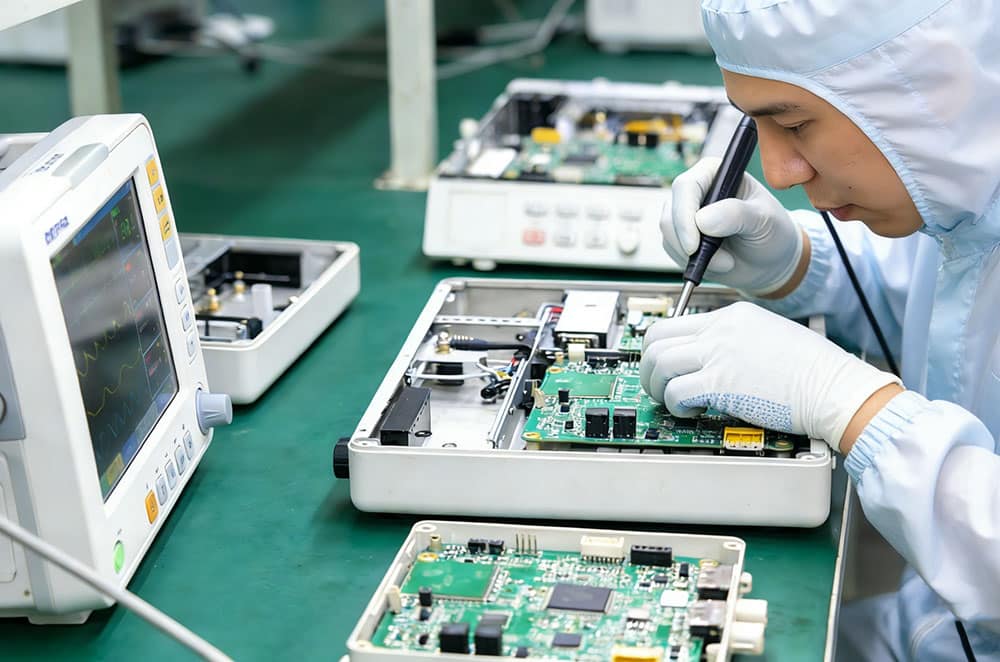 Engineers are assembling the complete machine.