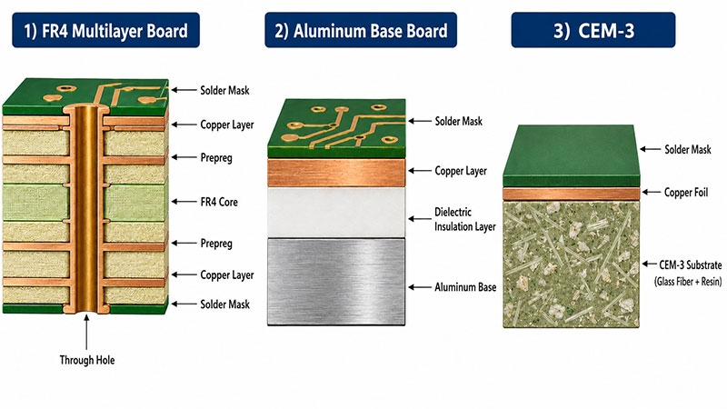 Comparison-of-Cross-Sectional-Structures-of-Three-Materials