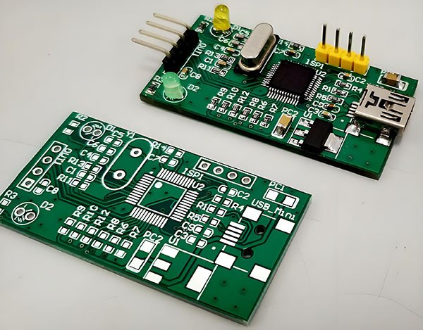Bare PCB and assembled PCBA illustrating the stages included in medical PCB assembly pricing