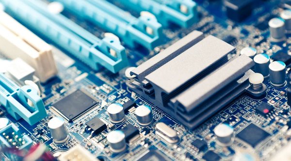 Close-up of an assembled medical PCBA with dense surface-mount components
